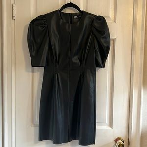 Black leather dress from Zara
